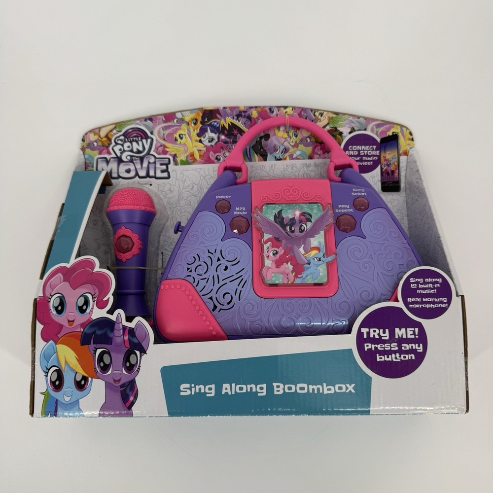 My Little Pony Karaoke Sing-Along Purse Boombox Real Microphone & Lights‎ New